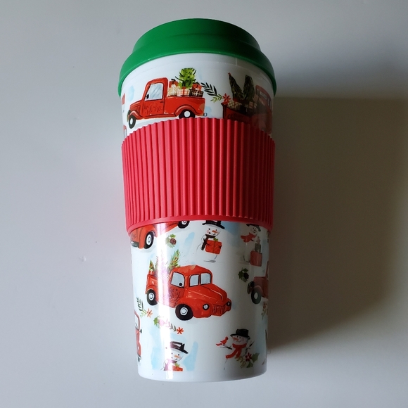 Other - Christmas Trucks Print Tumbler Coffee Tea NEW